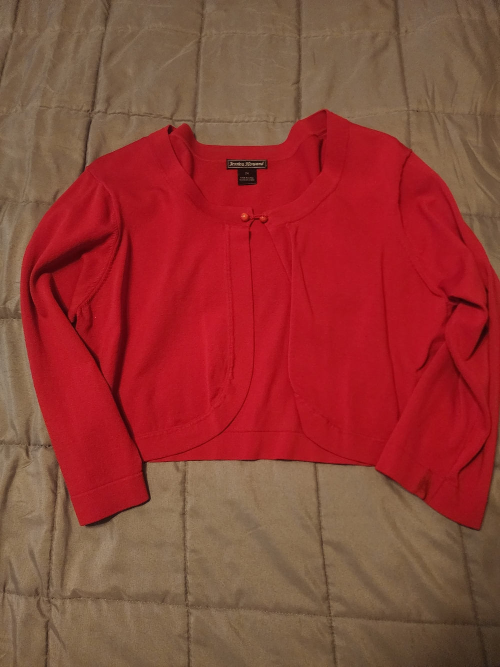Ann Taylor Bright Red Cropped Knit Bolero